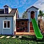 ÇOCUK OYUN EVİ AHŞAP ÇOCUK PARKI AĞAÇ EV DİREKLER ÜSTÜ AĞAÇ EV